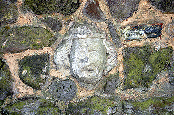 Statue fragment in the north wall February 2012